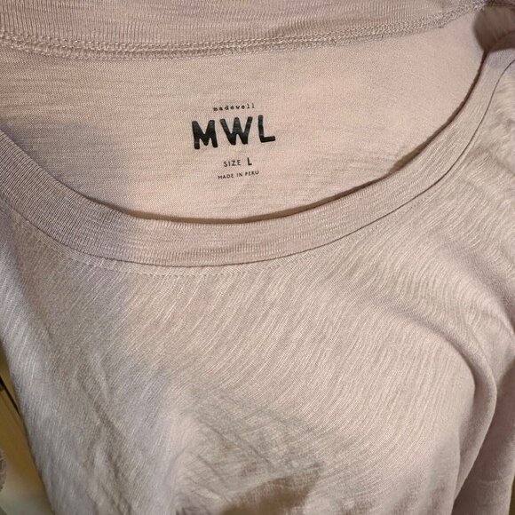 Madewell Pullover light mauve size L waist rouched with string athleticwear - Picture 4 of 5